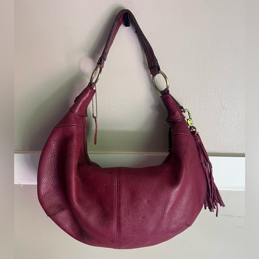 Relativity Plum Leather Hobo Bag